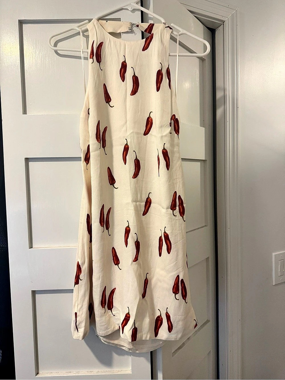 Reformation Chili Pepper Dress Mini White & Red Size 4 Like New